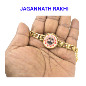 Handcrafted Lord Jagannath Golden Bracelet Rakhi for Brother | Adjustable Raksha Bandhan Bracelet Thread | Stylish Metal Rakhi Made in India