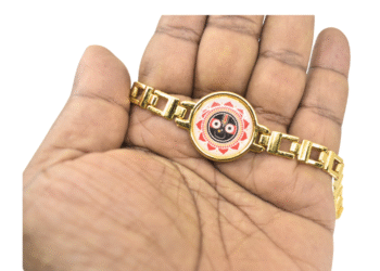 Handcrafted Lord Jagannath Golden Bracelet Rakhi for Brother | Adjustable Raksha Bandhan Bracelet Thread | Stylish Metal Rakhi Made in India