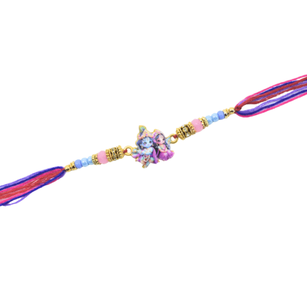 Little Radha Krishna Rakhi for Brother | Handmade Raksha Bandhan Thread with Cute Cartoon Design | Kid-Friendly Rakhi Made in India