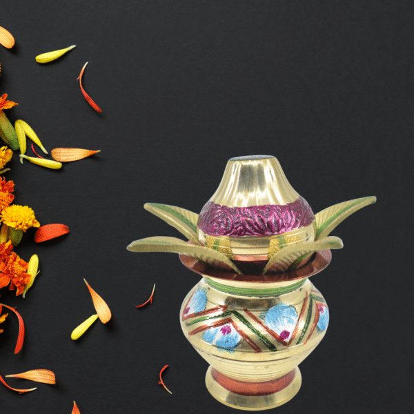 Brass Mangal Kalash for Pooja and Home Temple | 4 Inch Traditional Kalasha Pot | Indian Pooja Accessory | Handcrafted Brass Pot for Puja Rituals - Image 2