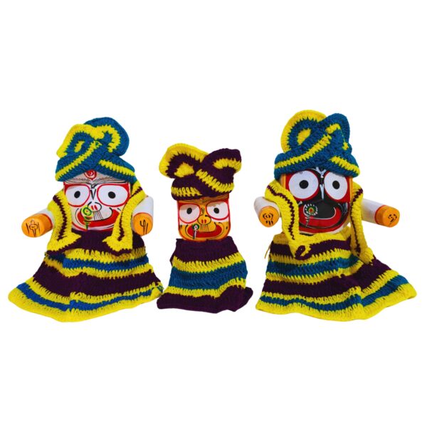 8-inch Complete Dress Set for Jagannath Deity,Wool (Pack of 6,Multicolor)