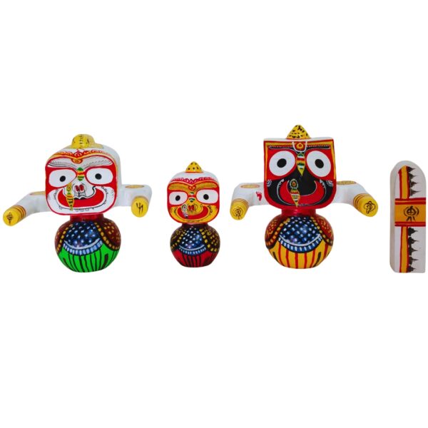 6 Inch Lord Shree Jagannath Idol complete Set in Pure Neem Wood – Handmade Murti