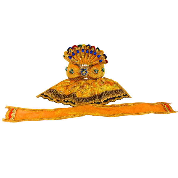 Yellow Velvet Vastra/Dress Set for Lord Jagannath Single Idol