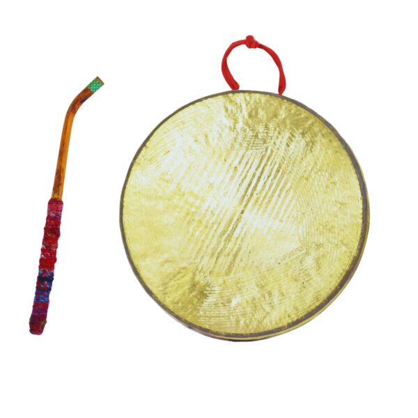 Metal Gong Bell,Pooja Ghanta, Puja Ghanti, 6 Inch Brass Pooja Bell (Yellow, Pack of 1)