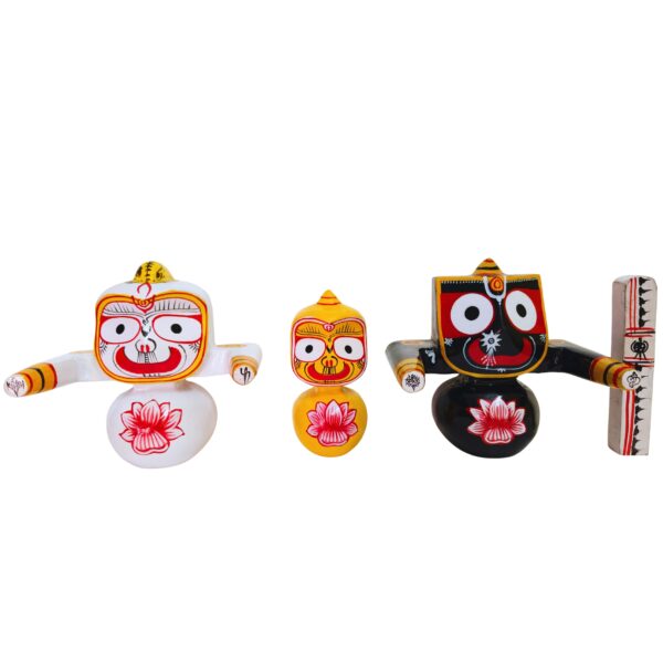 7 Inch Jagannath Balabhadra Subhadra Pure Neem Wood Murti Set