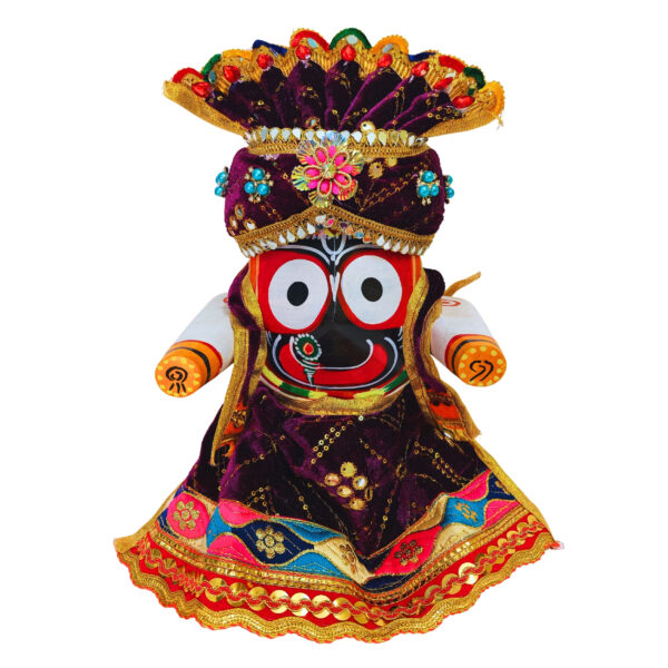 8 Inch Lord Jagannath Idol with Poshak Dress Set