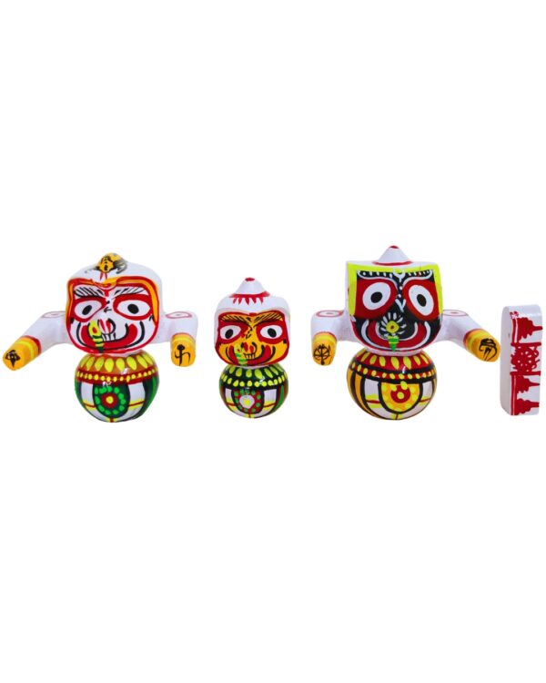 3 Inch Pure Neem Wood Shree Jagannath Balabhadra Subhadra Idol Set