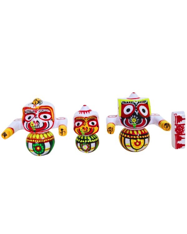 2.5 Inch Pure Neem Wood Shree Jagannath Balabhadra Subhadra Idol Set