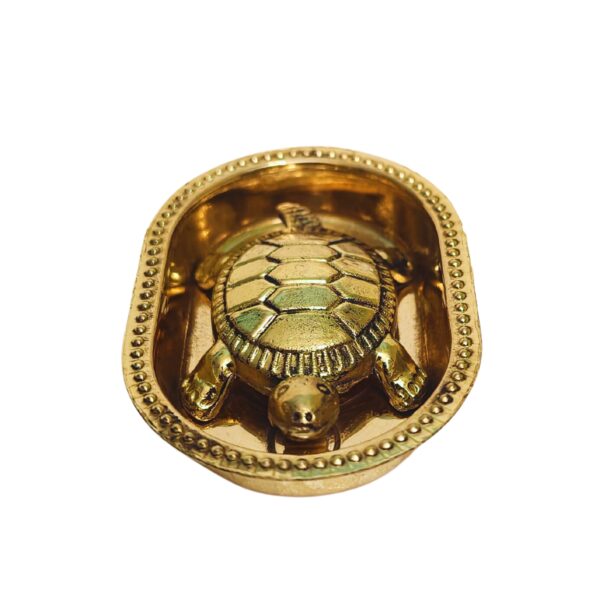Pure Brass Tortoise Vastu with Plate for Positive Energy (6cm)