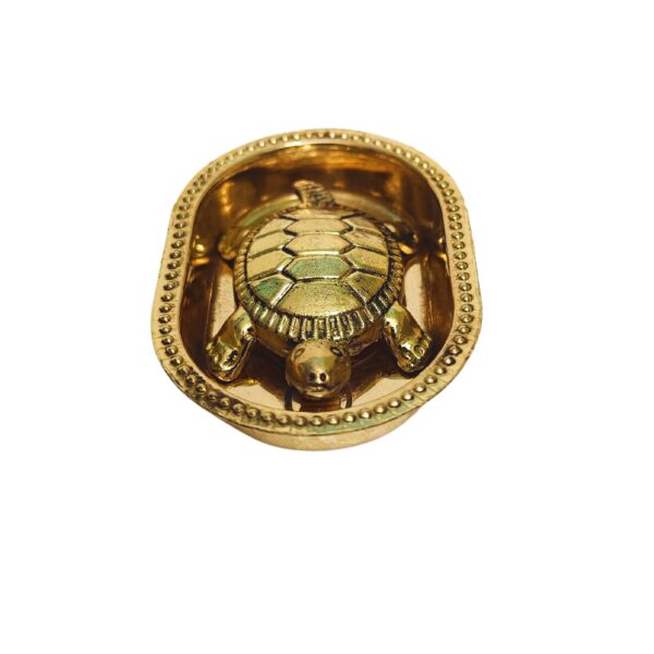 100% Pure Brass Tortoise with Brass Plate for Vastu and good luck (5.5cm)