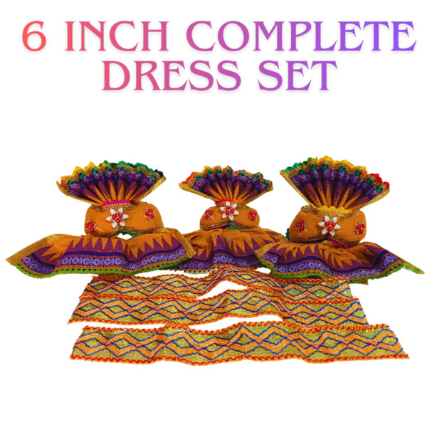 6 Inch Lord Jagannath Idol Traditional Pagadi Dress Set