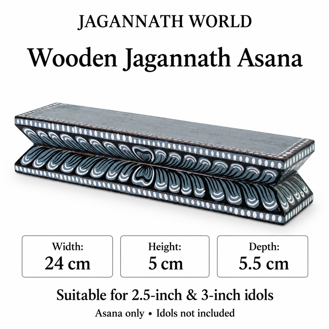 Grey Black Wooden Jagannath Asan grey3 Grey and black wooden Jagannath asan
